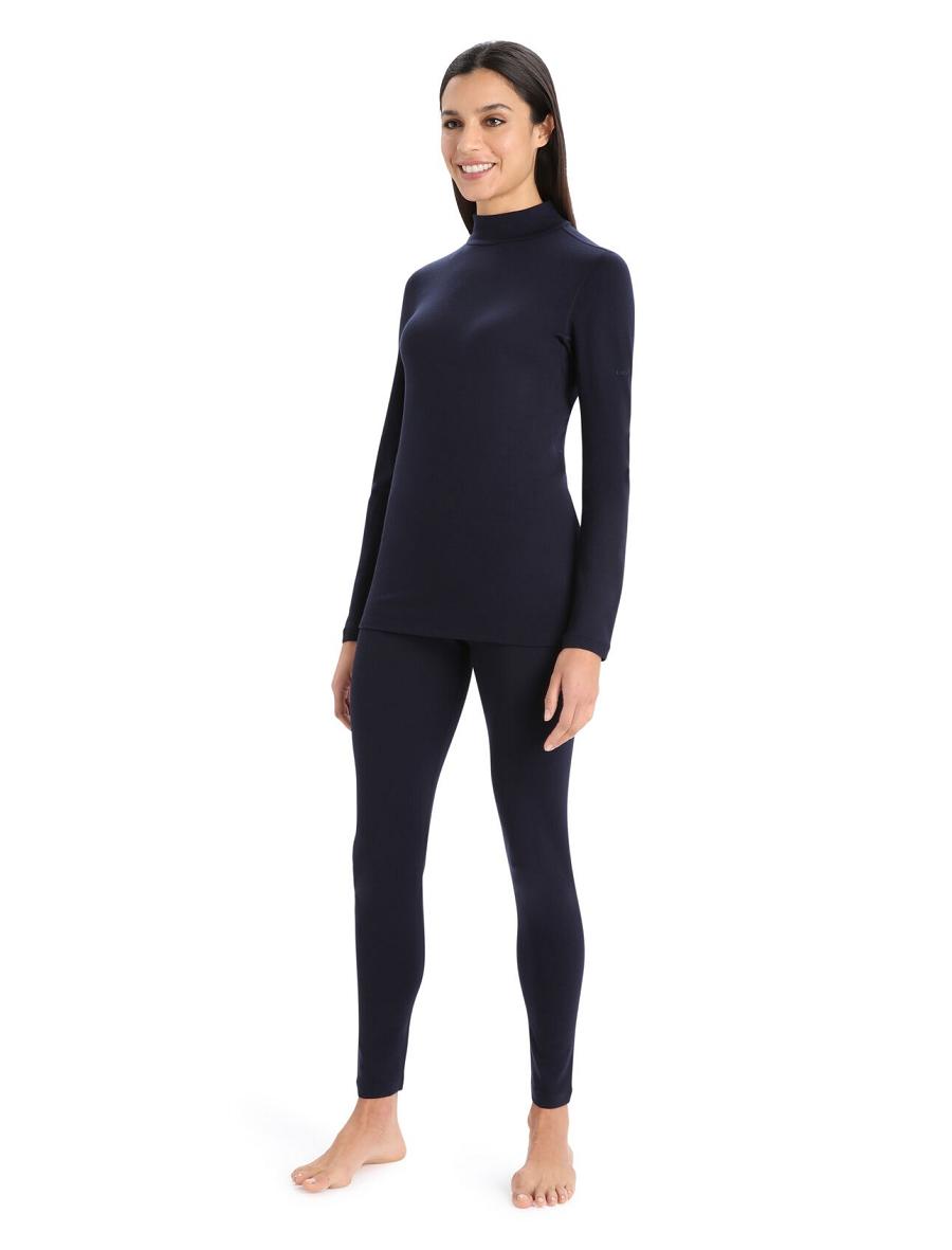 Icebreaker Merino 260 Tech Long Sleeve Turtleneck Női Base Layers Sötétkék | HU 1827RVDW